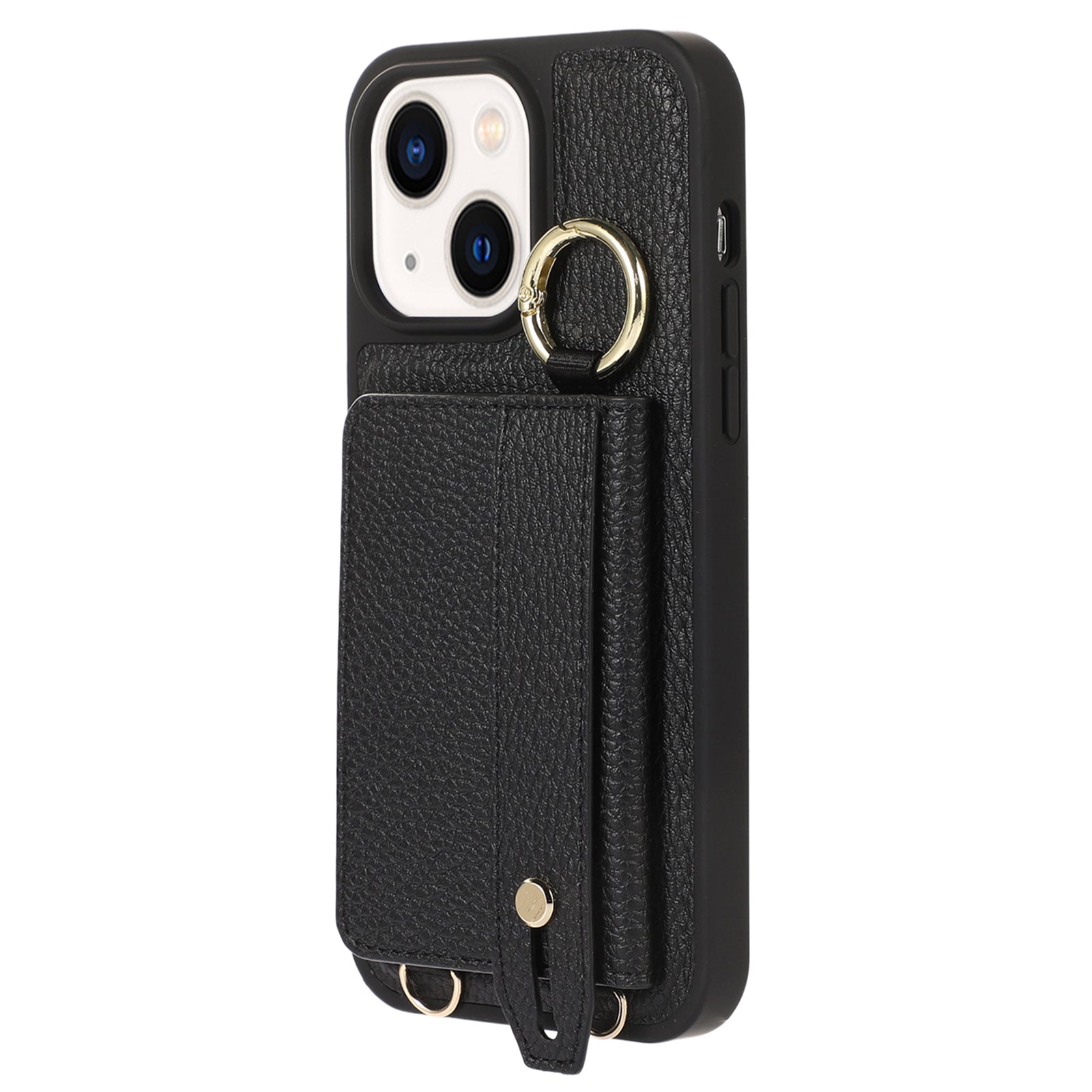 Anti-drop Cover for iPhone 14 Plus Card Holder Hand Strap Leather TPU Phone Kickstand Case with Shoulder Strap Anti-drop Cover for iPhone 14 Plus Card Holder Hand Strap Leather TPU Phone Kickstand Case with Shoulder Strap